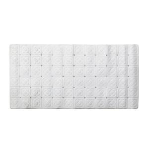 ALFOMBRA BAÑO PVC ANTIDESLIZANTE 35 X 71 CM. FLOR BLANCO