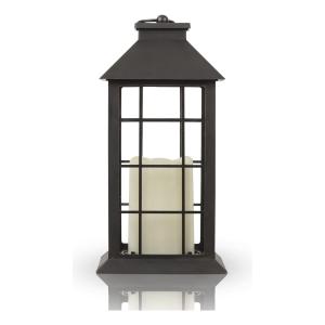 ARTEFACTO LED TIPO FANAL SOLAR RECARGABLE CON VELA NEGRO