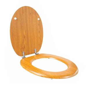 ASIENTO INODORO MDF LAQUEADO IMITACION MADERA CLARA