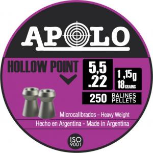 BALINES APOLO 5.5 MM. X 250 UN. - PREMIUM HOLLOW POINT