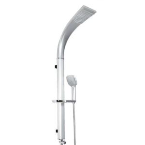BARRAL DUCHA ALUMINIO ROSETA COMPLETA - 50736 PLATA