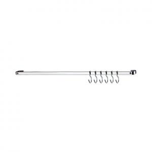 BARRA COCINA FUTURE 30 CM. PLANA Y 6 GANCHOS CROMO