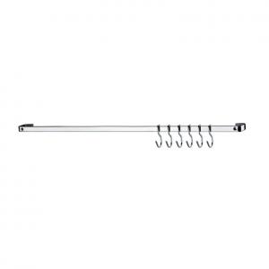 BARRA COCINA FUTURE 80 CM. PLANA Y 6 GANCHOS CROMO