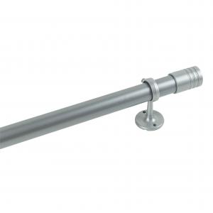 BARROTE CORTINA METAL 21 MM. X 2.00 MT. COMPLETO GRIS PLATA