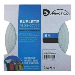 BURLETE AUTOADHESIVO ESPUMA PRACTICO 10 X 10 MM. X 6 MT.