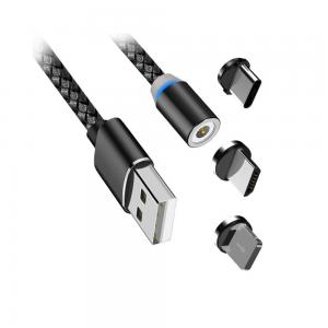 CABLE USB MACHO SALIDA TRIPLE MAGNETICO IPHONE, TIPO C, MINI