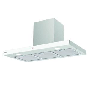 CAMPANA EDESA DECORATIVA BOX 90 CM. INOX CRISTAL BLANCO
