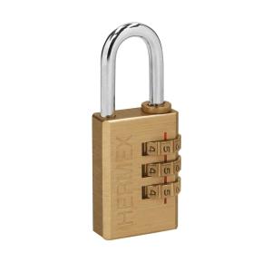 CANDADO HERMEX BRONCE COMBINACION 28 MM. - 3 DIALES