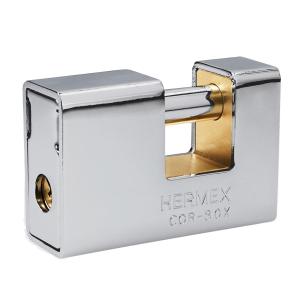 CANDADO HERMEX RECTANGULAR BLINDADO 80 MM LLAVE TETRA COR80X