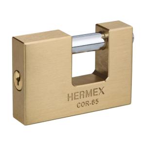 CANDADO HERMEX RECTANGULAR BRONCE 65 MM. COR-65