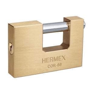 CANDADO HERMEX RECTANGULAR BRONCE 88 MM. COR-88