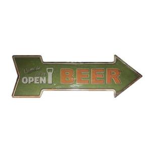 CHAPA DECORATIVA FLECHA - COME IN WE´RE OPEN BEER