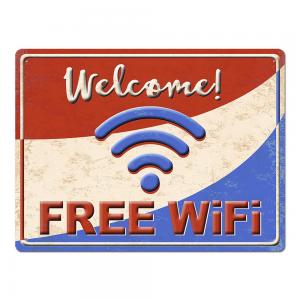 CHAPA DECORATIVA 30 X 40 CM. WELCOME FREE WIFI