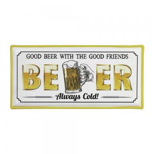CHAPA DECORATIVA 41 X 20 CM. BEER - ALWAYS COLD!