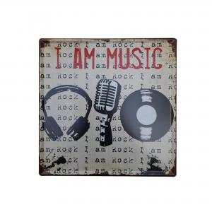 CHAPA DECORATIVA CUADRADA - I AM MUSIC