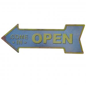 CHAPA DECORATIVA FLECHA - COME * IN * OPEN