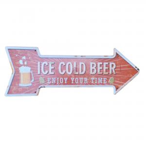 CHAPA DECORATIVA FLECHA - ICE COLD BEER 