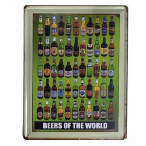 CHAPA DECORATIVA RECTANGULAR - BEERS OF THE WORLD