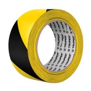 CINTA SEÑALIZACION TRUPER AMARILLA Y NEGRA X 33 MT. 48 MM.
