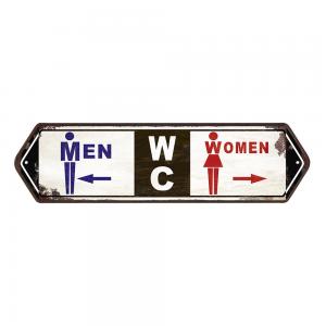 COLGANTE MDF 11 X 39 CM. MEN WC WOMEN