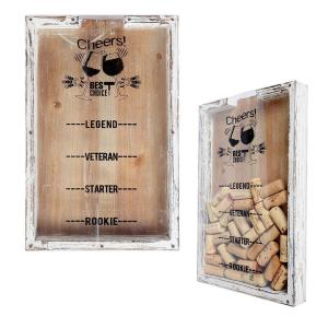 COLGANTE MDF RECTANGULAR CORCHOS VINO 24 X 37 CM.