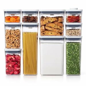 CONTENEDOR OXO JUEGO 10 UNIDADES CON TAPA POP PLASTICA