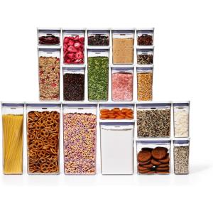 CONTENEDOR OXO JUEGO 20 UNIDADES CON TAPA POP PLASTICA