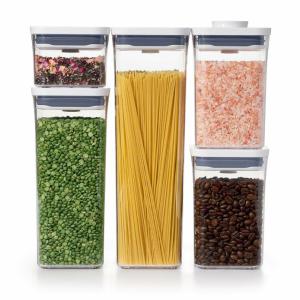 CONTENEDOR OXO JUEGO 5 UNIDADES CON TAPA POP PLASTICA