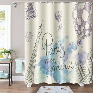 CORTINA BAÑO 1.80 X 2 MT. TELA DISEÑO PARIS