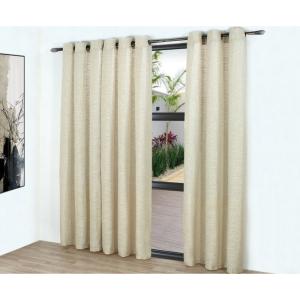CORTINA CON OJALES LINO OFF MARRON 1.50 L X 1.40 A