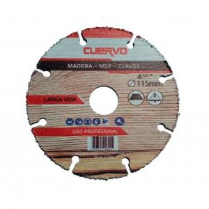 DISCO TUNGSTENO 115 MM. MADERA - MDF - CLAVOS