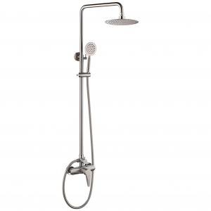 DUCHA EXTERIOR ACERO INOXIDABLE SATINADA ROSETA REDONDA