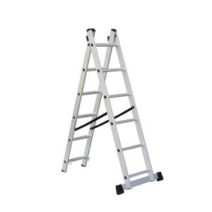 ESCALERA ALUMINIO 2 TRAMOS EXTENSIBLE Y TIJERA 12 ESCALONES