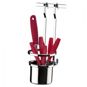 SOPORTE UTENSILIOS PARA BARRA COCINA FUTURE PLANA CROMO