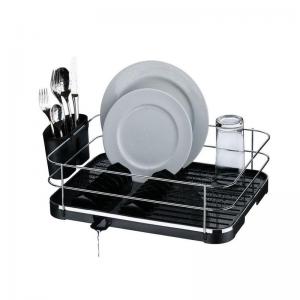 ESCURRIDOR PLATOS FUTURE SIMPLE CON BANDEJA NEGRA CROMADO