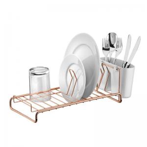 ESCURRIDOR PLATOS FUTURE CHICO ACERO Y PLASTICO ROSE GOLD