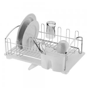 ESCURRIDOR PLATOS FUTURE SIMPLE CON BANDEJA BLANCA CROMADO