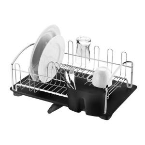ESCURRIDOR PLATOS FUTURE SIMPLE CON BANDEJA NEGRO MATE