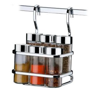 ESPECIERO 7 PZ. PARA BARRA COCINA FUTURE PLANA CROMO