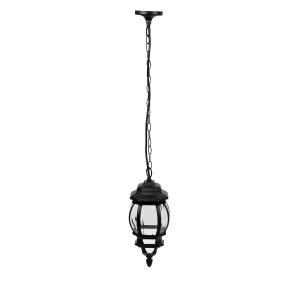 FAROL JARDIN ALUMINIO Y VIDRIO CON CADENA - NEGRO