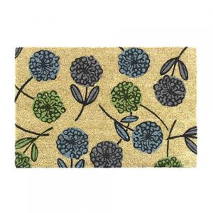 FELPUDO SELECTA COCO BASE GOMA FLORES CELESTES - 40 X 60 CM.