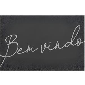 FELPUDO KAPAZI VINIL BIENVENIDO GRIS 40 X 60 CM.
