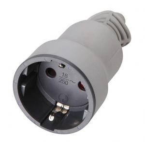 FICHA HEMBRA SCHUKO CONTACTUM 16 AMP. GOMA