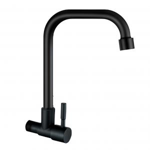 GRIFO UNITARIO PARED ALTO INOXIDABLE NEGRO MATE PICO U