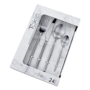 JUEGO CUBIERTOS TOKIO 24 PZ. ACERO INOXIDABLE MATE