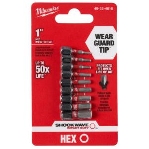 JUEGO PUNTAS IMPACTO MILWAUKEE HEXAGONAL X 9 PZ.