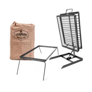 KIT PARRILLERO ASAPARRI PORTATIL 60 X 40 X 15 CM.