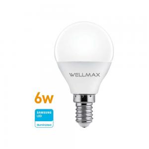 LAMPARA LED WELLMAX GOTA E14 - 6 WATT 220 VOLT CALIDA