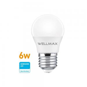LAMPARA LED WELLMAX GOTA E27 - 6 WATT 220 VOLT CALIDA