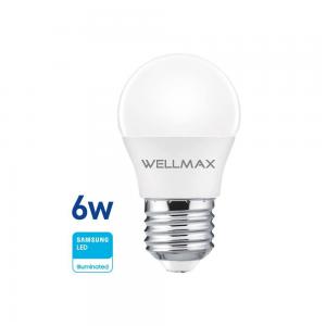 LAMPARA LED WELLMAX GOTA E27 - 6 WATT 220 VOLT FRIA